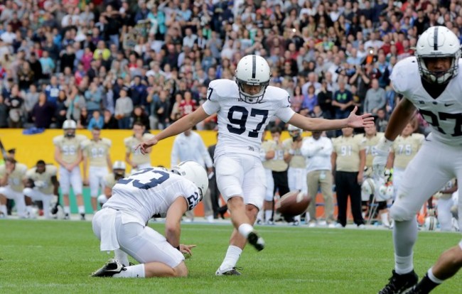 Sam Ficken kicks the winning goal