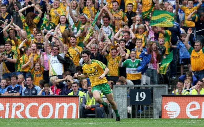 Ryan McHugh celebrates scoring his side's first goal