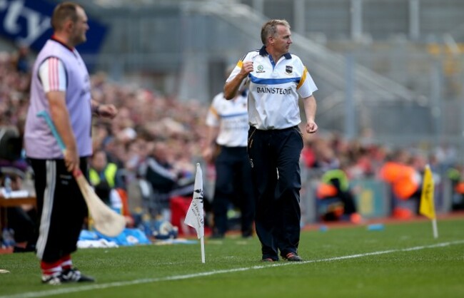 Eamon O'Shea celebrates a score in the semi-final win over Cork