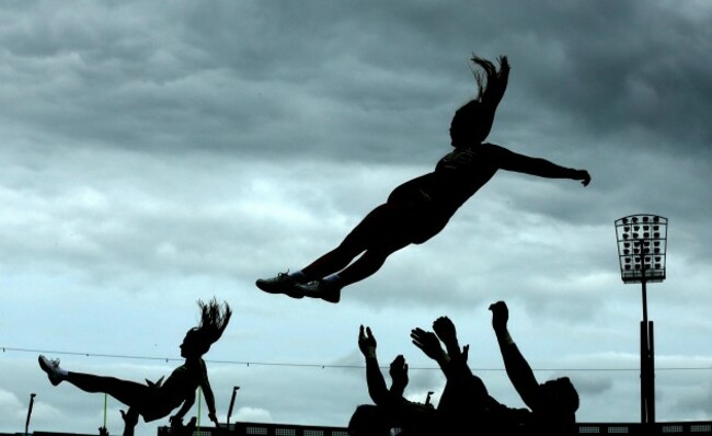 A general view of a University of Central Florida cheerleaders