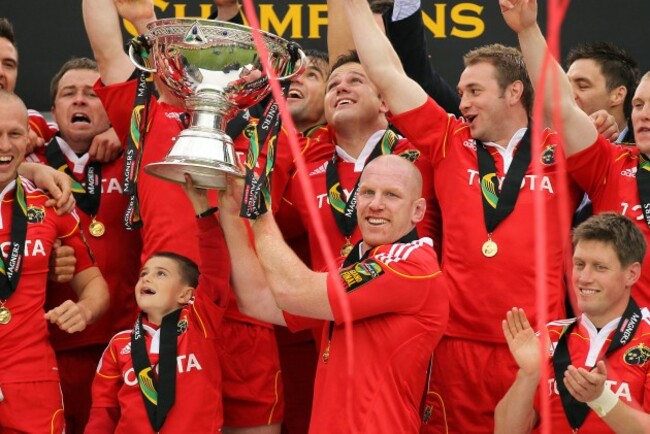 Paul O'Connell lifts the trophy