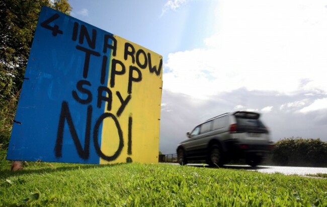 A sign on the N75 road coming out of Thurles