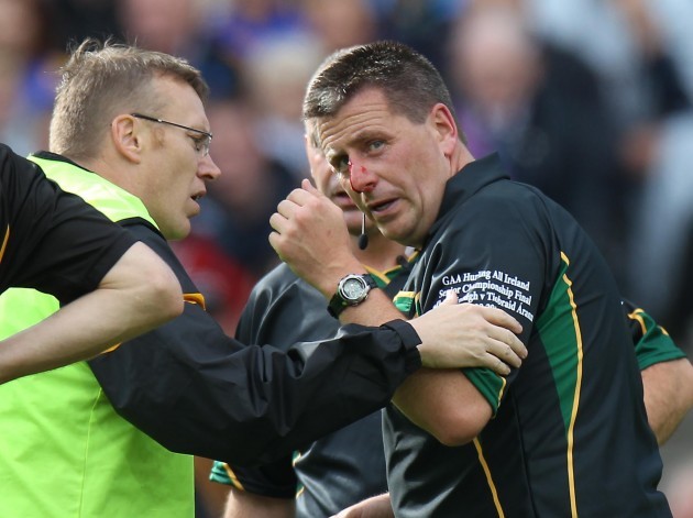 Brian Gavin gets repairs after being accidently hit by Tommy Walsh