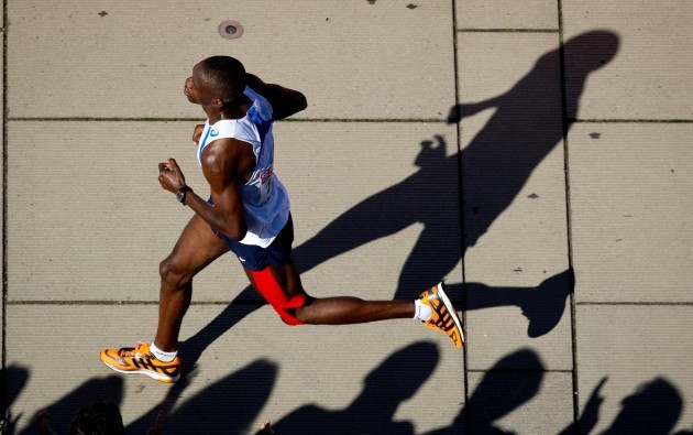 France's Ruben Indongo running in the Men's Marathon