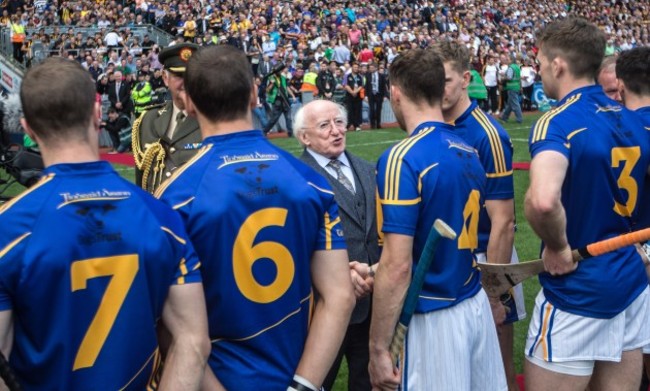 The Tipperary team meet president Michael D Higgins