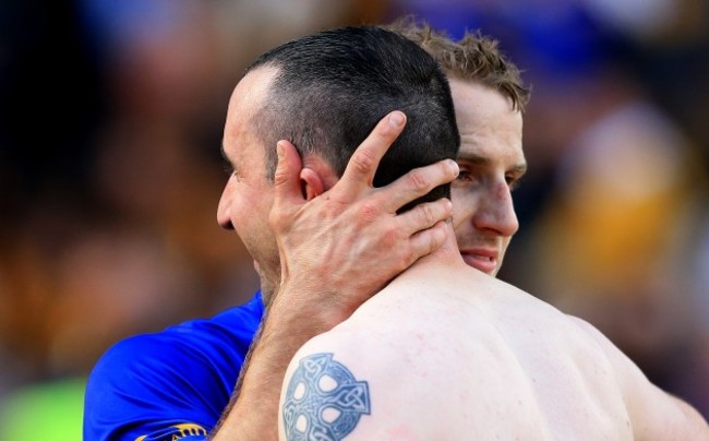 Kieran Bergin and Eoin Larkin at the final whistle