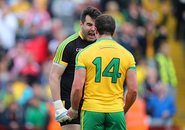 Paul Durcan and Michael Murphy celebrate