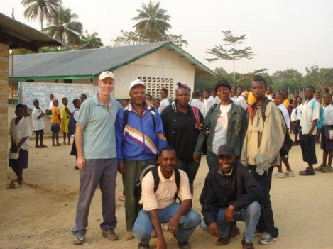 Alistair Short of Concern (left) in Liberia