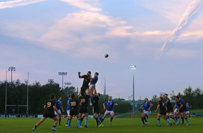General view of a contested line out ball