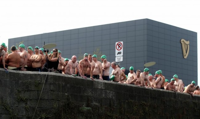 Competitors wait to start the race