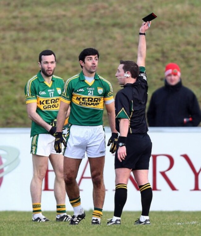 Aidan O'Mahony is shown a black card