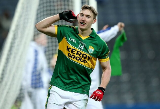 James O'Donoghue celebrates scoring a goal 1/2/2014