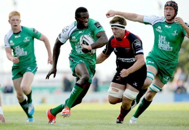 Niyi Adeolokun supported by Darragh Leader and Eoin McKeon