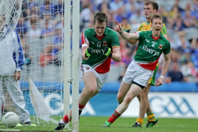 Cillian O'Connor celebrates scoring his second goal