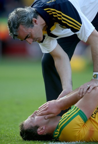 Jim McGuinness with Michael Murphy at the end of the game
