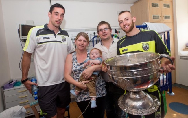 David Moran and Barry John Keane with Gary, Rebecca and Callum O'Brien