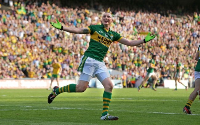 Kieran Donaghy celebrates scoring a goal