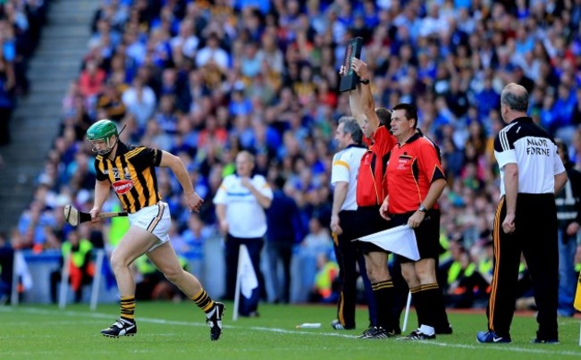 Henry Shefflin is introduced as a second half sub