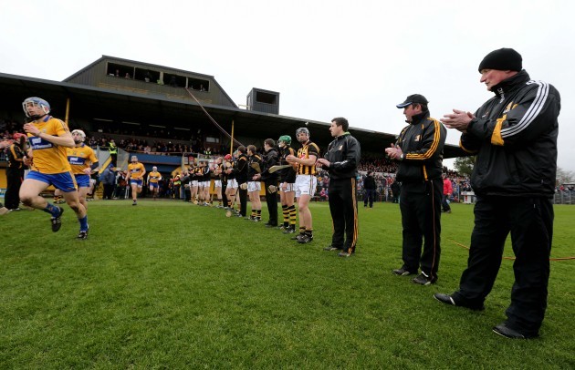 Brian Cody and the Kilkenny team form a guard of honor
