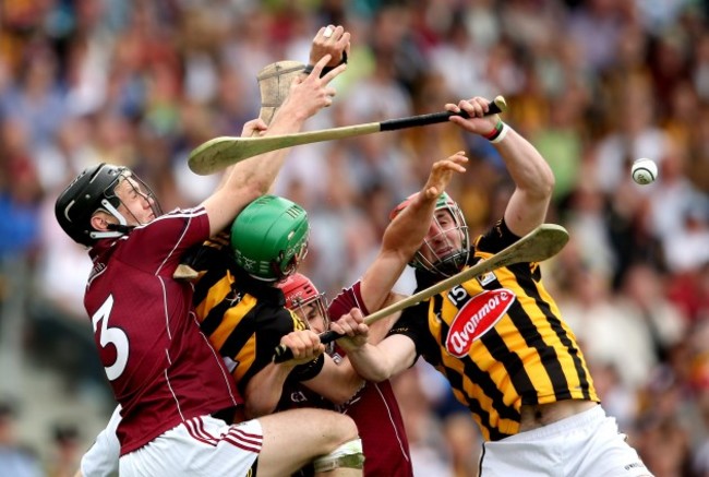 Ronan Burke and Fergal Moore with Mark Kelly and Eoin Larkin