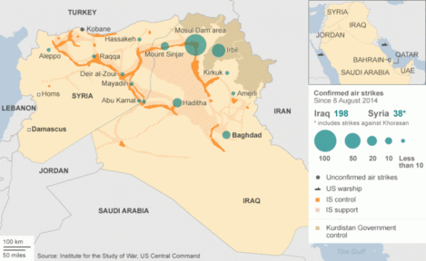 map of airstrikes