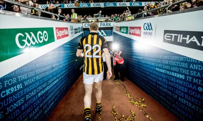 Henry Shefflin heads down the tunnel after the  game