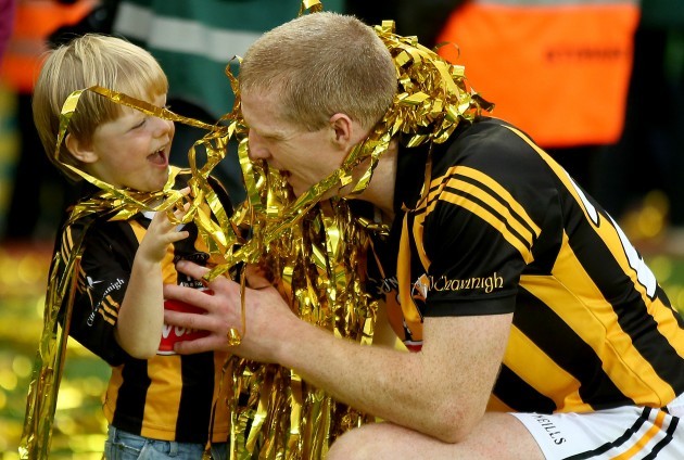 Henry Shefflin with his son Henry after the game