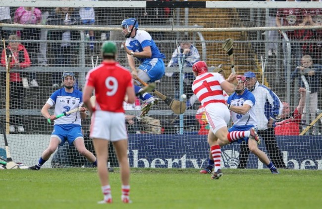 Stephen O'Keeffe saves a penalty