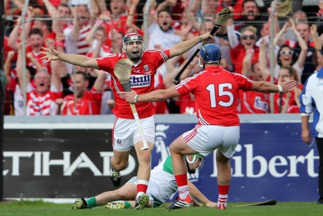 Paudie OÕSullivan celebrates scoring a goal