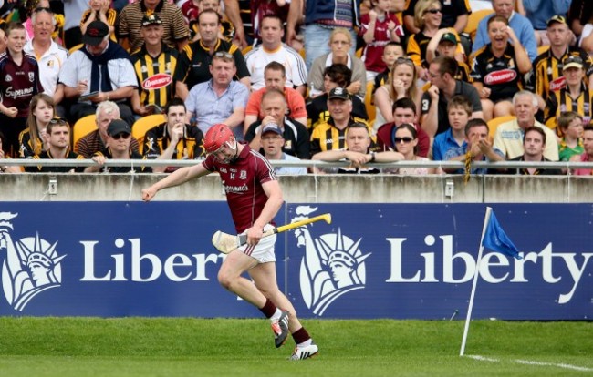 Joe Canning celebrates scoring the equalising point