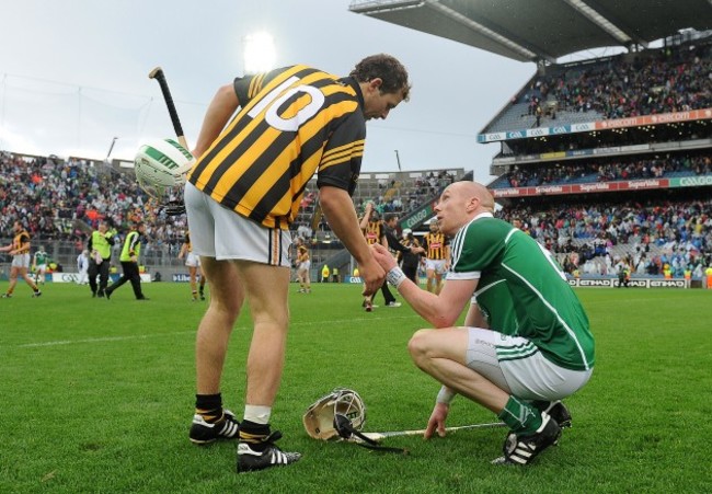 Padraig Walsh consoles Wayne McNamara