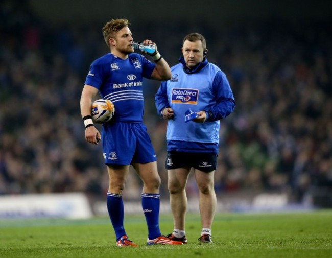 Ian Madigan and skills and kicking coach Richie Murphy