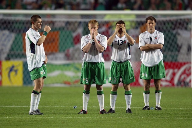 Kevin Kilbane, Damien Duff, David Connolly and Kevin 16/6/2002 DIGITAL