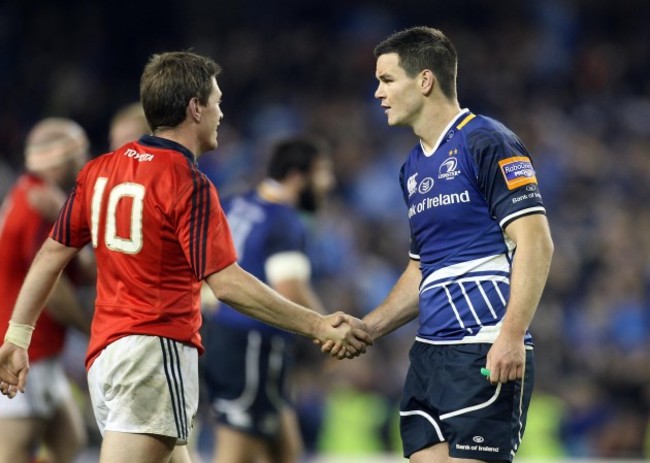 Jonathan Sexton with Ronan O'Gara