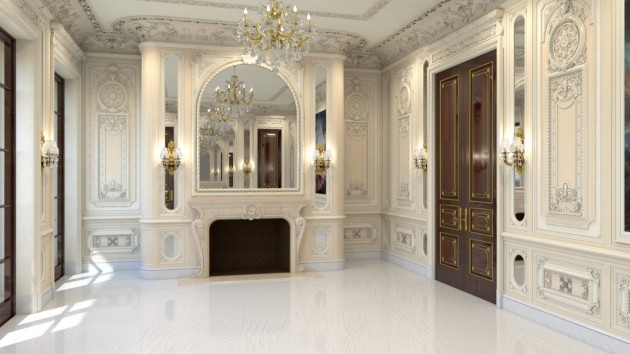 the-office-comes-equipped-with-a-fireplace-chandeliers-and-elaborate-molding