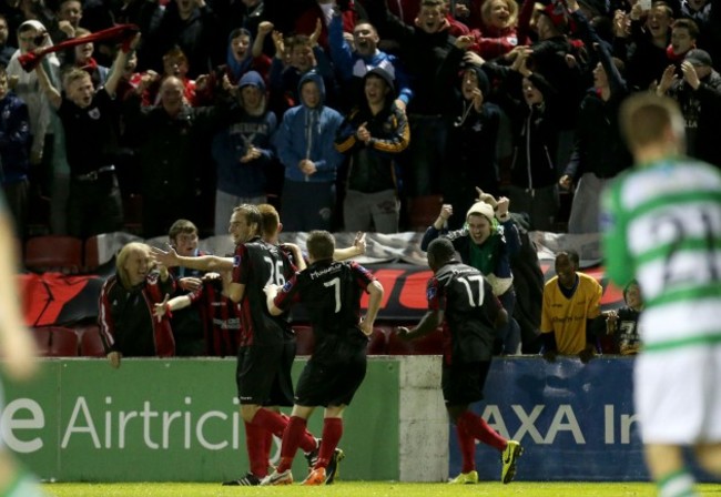 Gary Shaw celebrates scoring