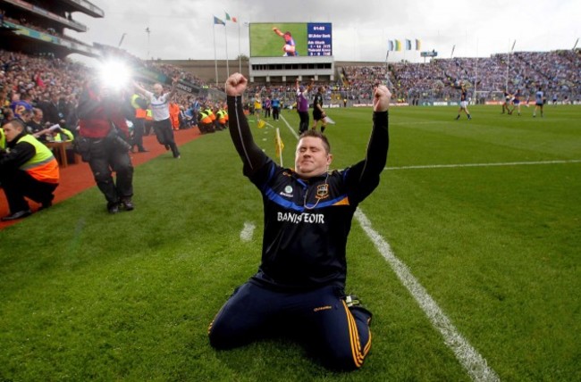 David Power celebrates at the final whistle