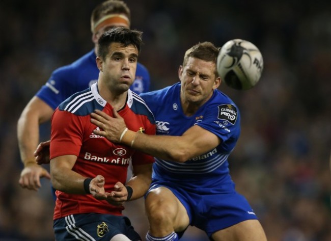 MunsterÕs Conor Murray and LeinsterÕs Jimmy Gopperth