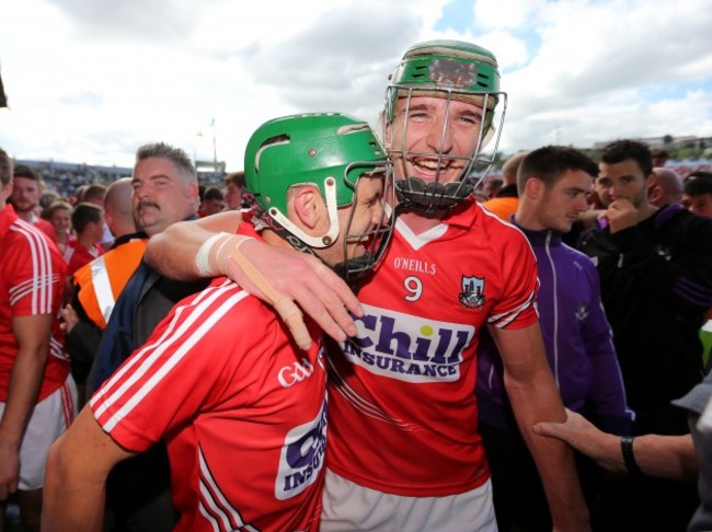 Alan Cadogan and Aidan Walsh celebrate