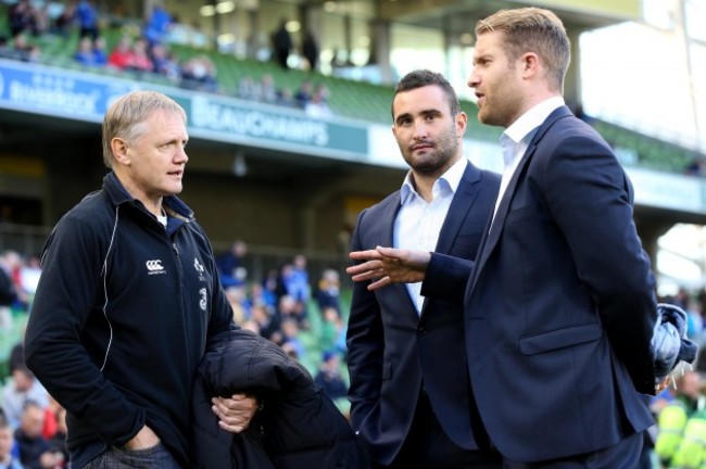 Joe Schmidt with Dave Kearney and Luke Fitzgerald