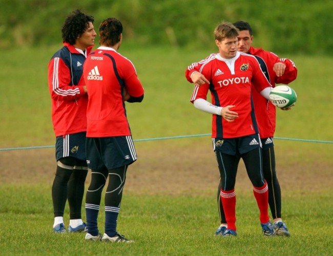 Doug Howlett with Ronan O'Gara and Rua Tipoki