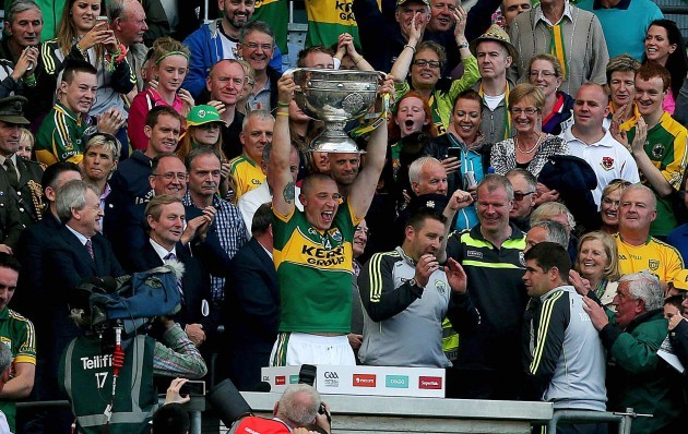 Kieran Donaghy lifts the Sam Maguire trophy