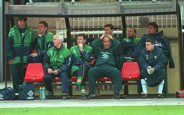 Mick McCarthy shows his despair. 2/4/1997.