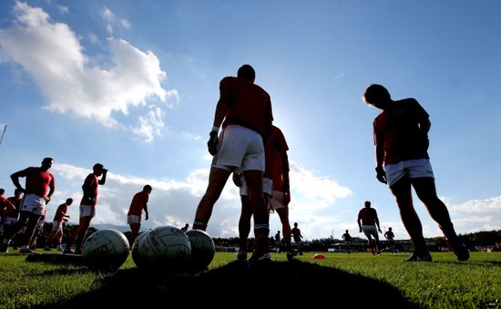 Rathnew players warm up ahead of the game