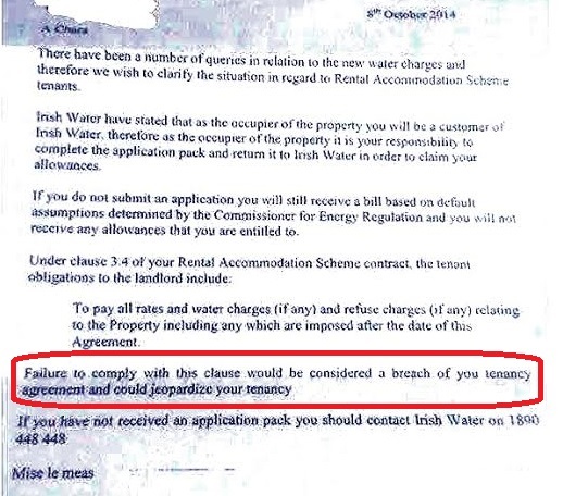 This letter threatens tenants with eviction if they don't ...