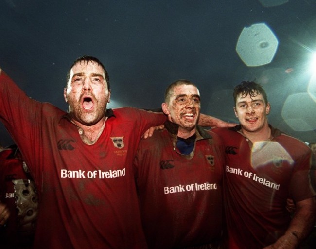 Anthony Foley, Alan Quinlan and David Wallace 18/12/1999