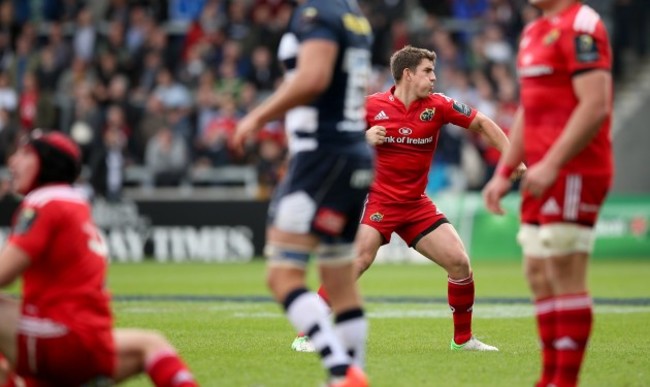 Ian Keatley celebrates kicking the winning drop goal