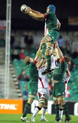 Graham Kitchener wins the line-out ball