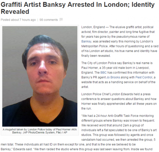banksy arrest