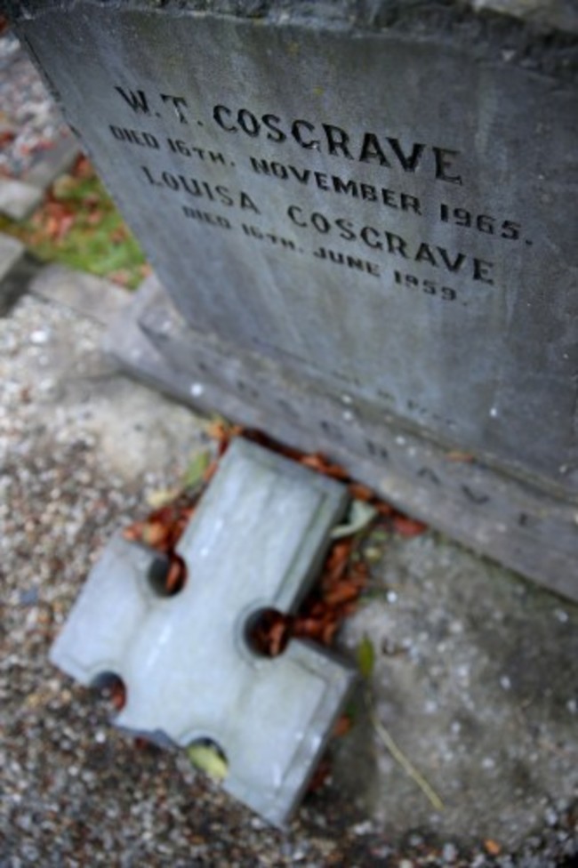 William T Cosgrave grave damaged